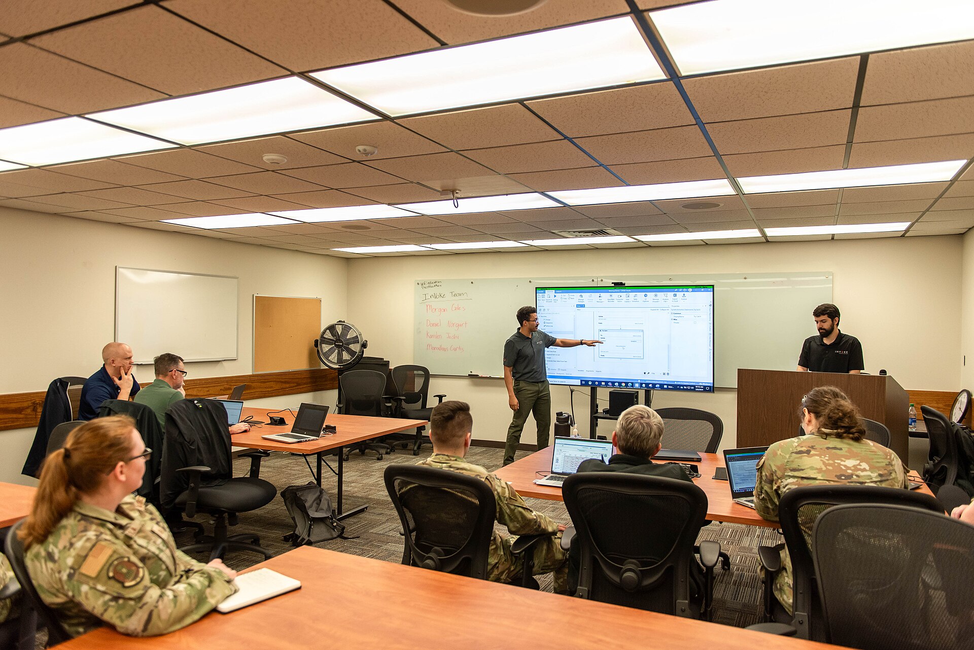Document automation software in use during a workshop
