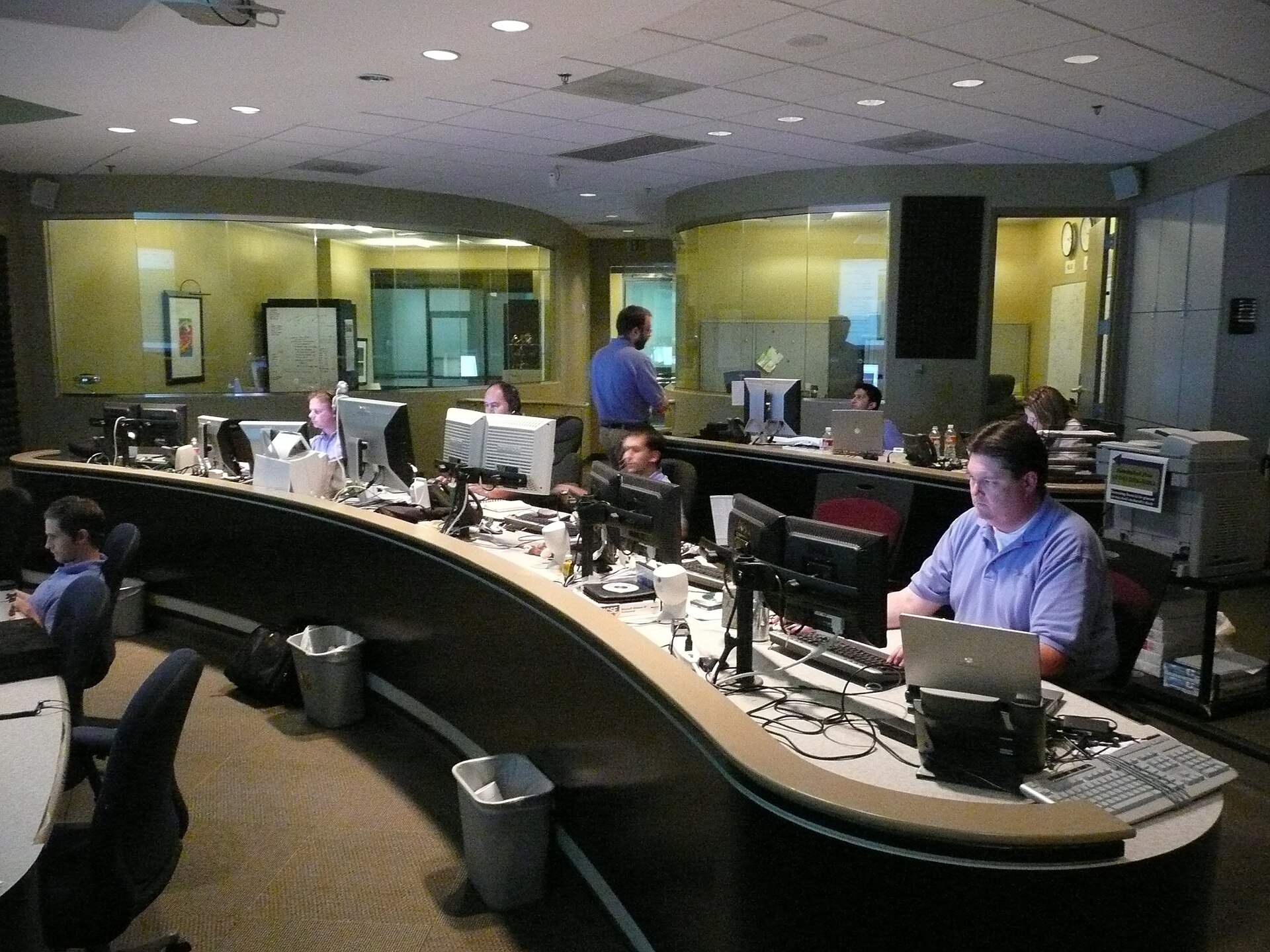Engineers in a network operations centre